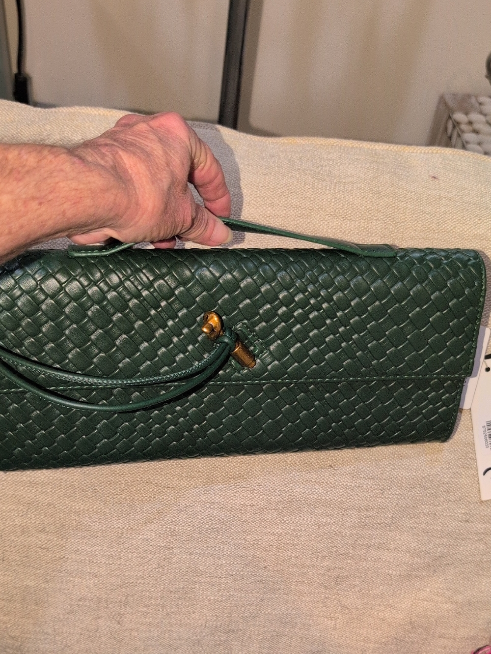 ErinAnnie  Dark Green Vegan Leather Clutch Or Crossbody NWT